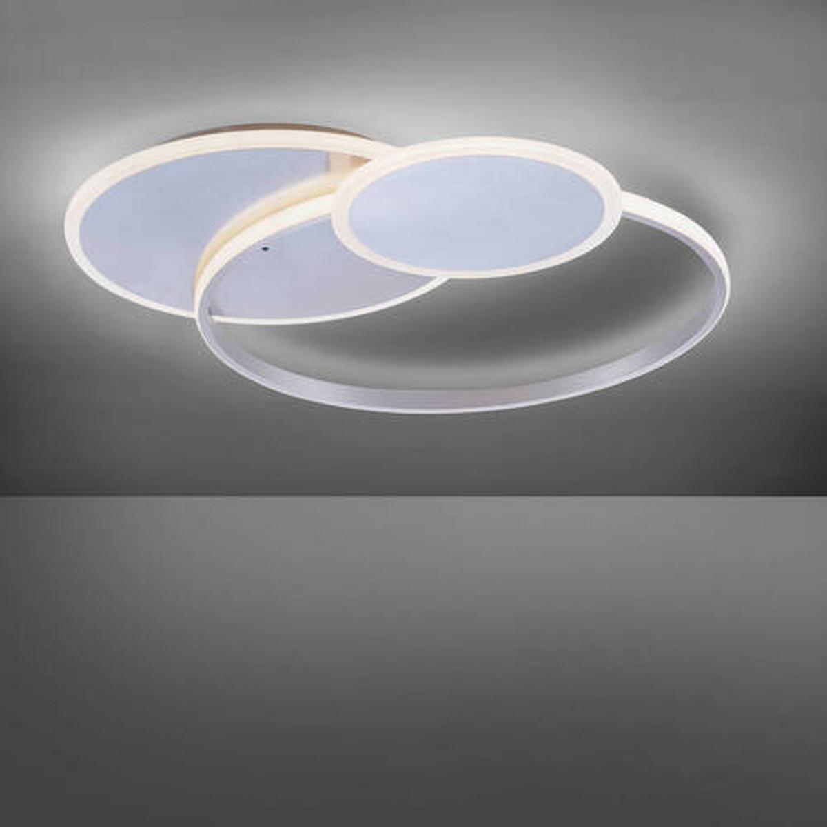 LED-Deckenleuchte Emilio in Silberfarben max. 56 Watt - Silberfarben, Design, Kunststoff/Metall (65/55,5/7cm) - Paul Neuhaus