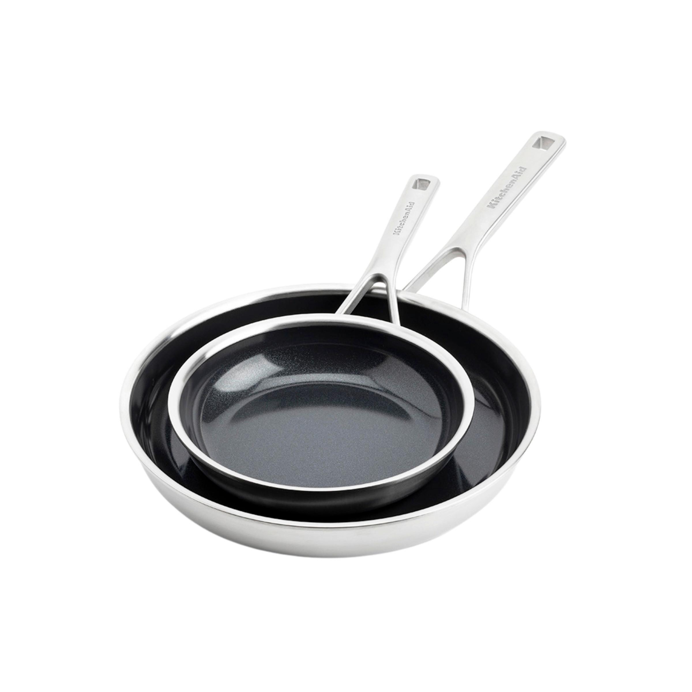 ZESTAW PATELNI MULTI-PLY STAINLESS STEEL - kolor stalowy/czarny, Basics, metal (20 // 28cm) - KitchenAid