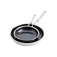 ZESTAW PATELNI MULTI-PLY STAINLESS STEEL - kolor stalowy/czarny, Basics, metal (20 // 28cm) - KitchenAid