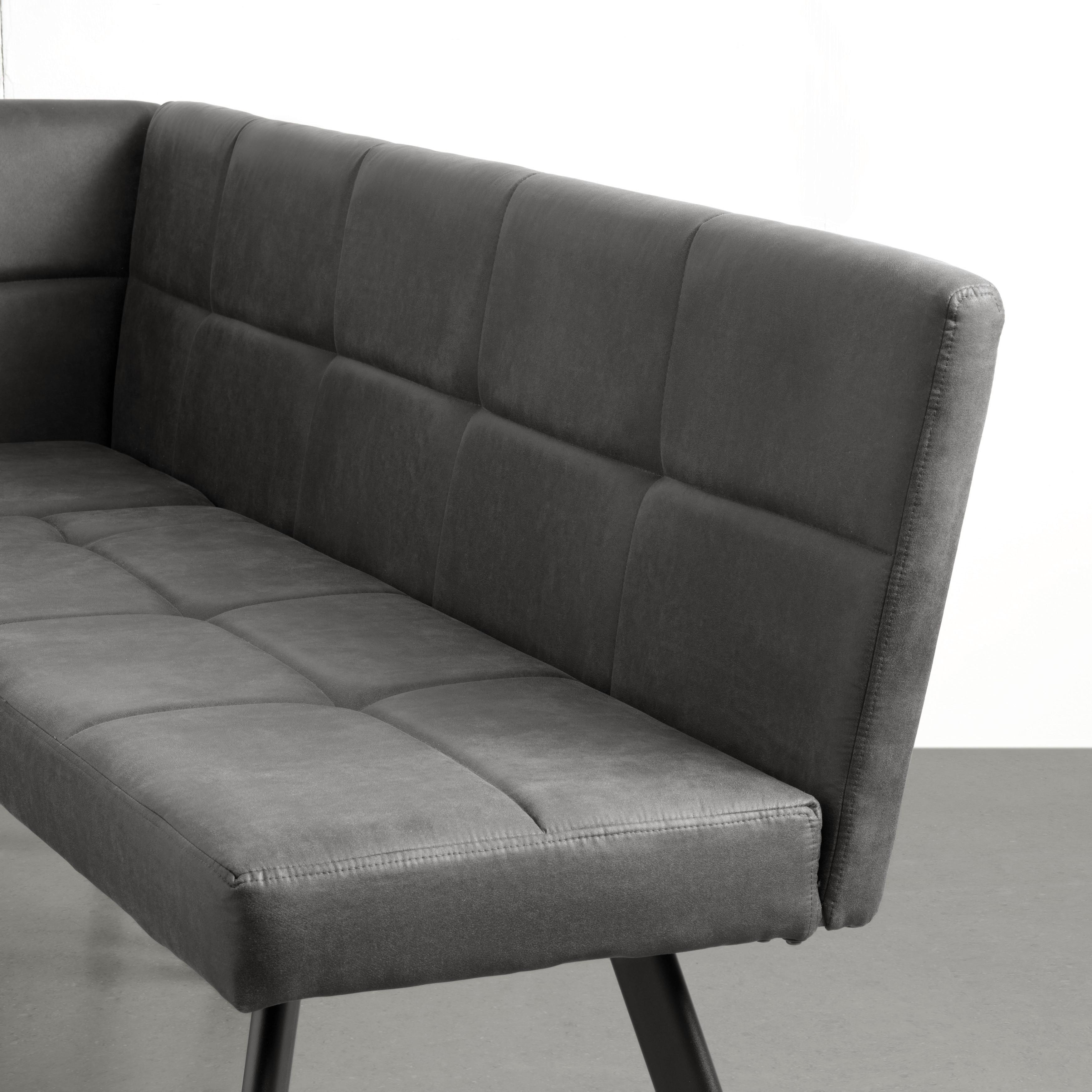HÖRNBÄNK COOPER -LAGER- - grå/svart, Modern, metall/textil (190/85/150cm) - Mömax