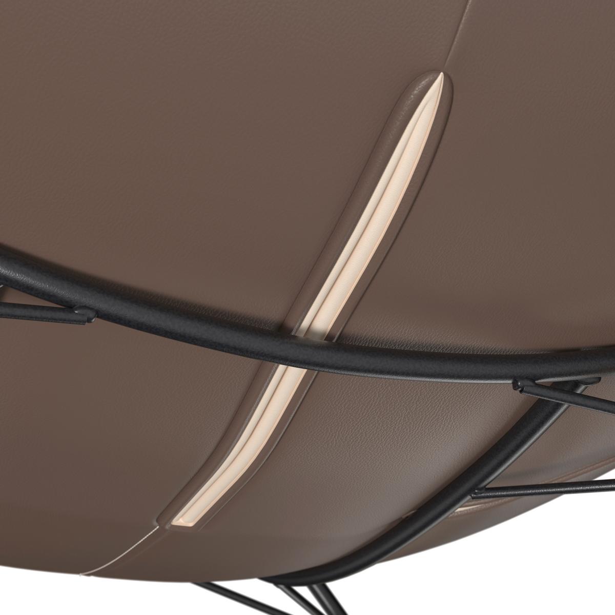 Schaukelsessel Elea Braun Lederlook/Chenille - Schwarz/Braun, MODERN, Holz/Textil (104/78/102cm) - Bessagi Home