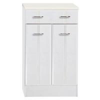 Unterschrank in Weiss 'Rallye' - Chromfarben/Weiß, KONVENTIONELL, Holzwerkstoff/Kunststoff (50/84/35cm) - Held