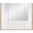 Drehtürenschrank Weiß/Eiche- Spiegel - Eichefarben/Weiß, MODERN, Glas/Holz (259/213/59cm) - MODERN LIVING