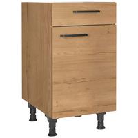 Schubkastenunterschrank Structura Eiche - Eichefarben/Schwarz, MODERN, Holzwerkstoff/Metall (45/87/56cm) - Nobilia
