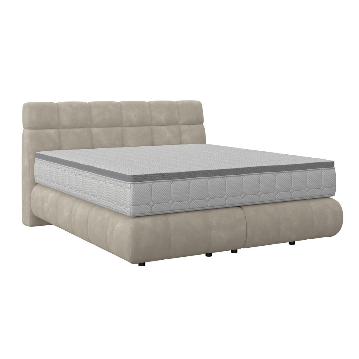 Boxspring Krevet Nobu - crna/taupe, Trend, drvo/tekstil (180/200cm) - Premium Living