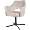 STOL MED ARMSTÖD VALLETTA - svart/cremefärgad, Klassisk, metall/textil (64/85/61cm) - Premium Living