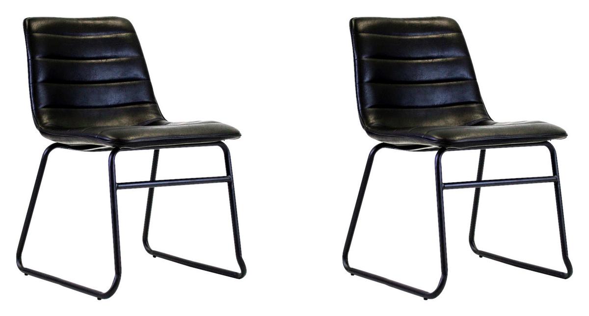 STUHL-SET MILAN - Schwarz, KONVENTIONELL, Kunststoff/Textil (48/77/56cm) - MID.YOU