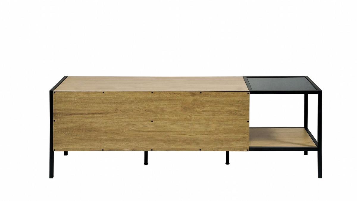 Nizka Omarica Queens -Exklusiv- - črna/naravne barve, Moderno, kovina/leseni material (160/54/40cm) - Mömax