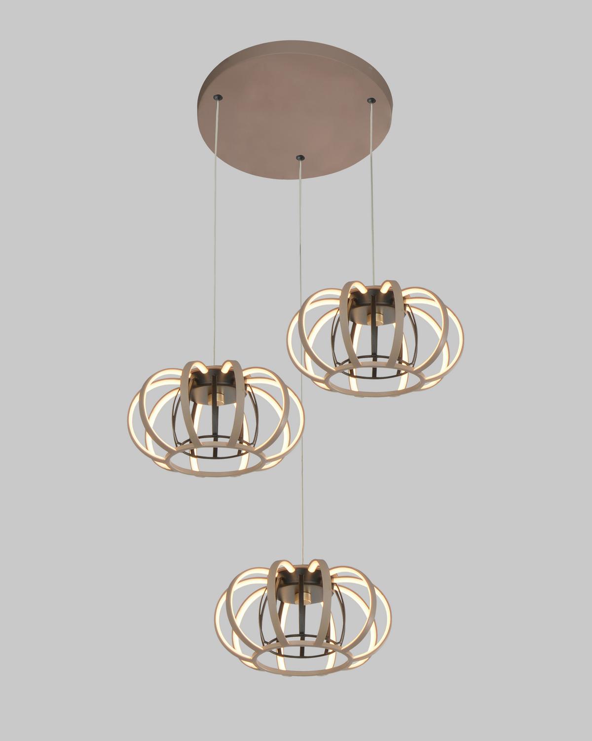 LAMPA WISZĄCA LED 5033-313 SALO - kolor piaskowy, Design, metal (35/150cm)