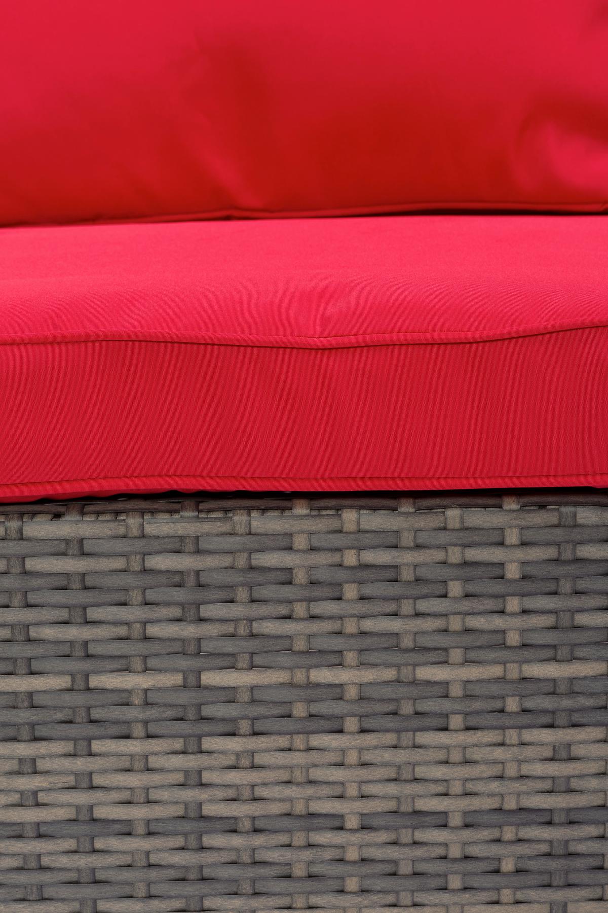 Lounge Garnitura Leona Rdeča, Rjava, 3-Delni Set - rdeča/rjava, Moderno, kovina/umetna masa (146/199cm) - Modern Living