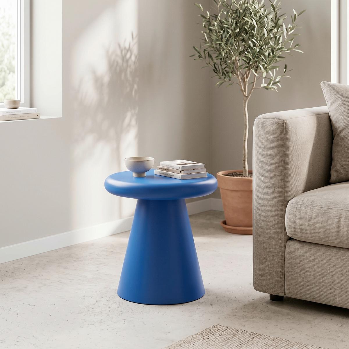 Kisasztal Marino - kék, Lifestyle, faalapú anyag (40/40cm) - Premium Living