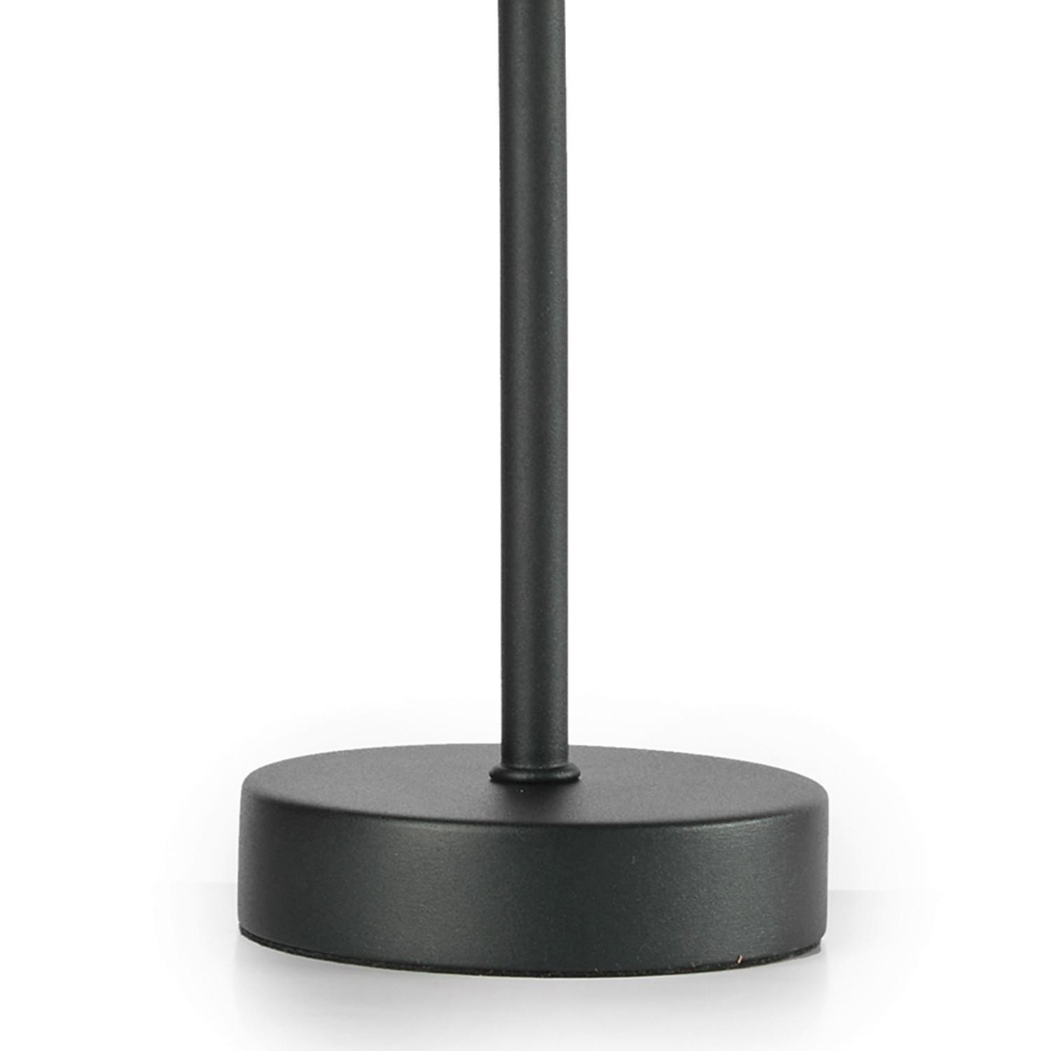 Tischleuchte Asia Schwarz/Eiche max. 6 Watt - Eichefarben/Schwarz, KONVENTIONELL, Textil/Metall (15/32cm)