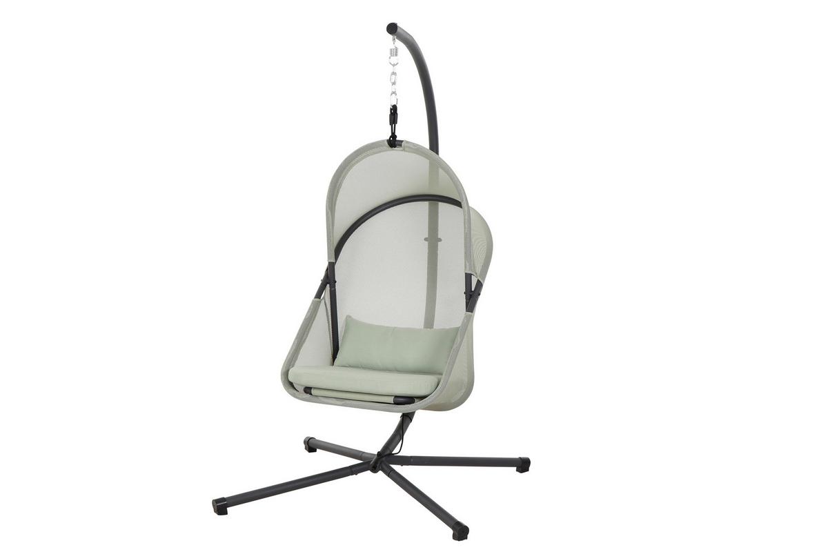 HÄNGESESSEL M92591 - Anthrazit/Grün, KONVENTIONELL, Kunststoff/Textil (123/195/106cm) - Siena Garden