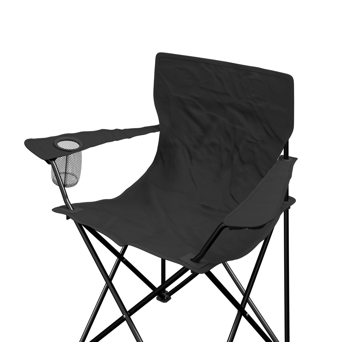 Campingsessel Blacky Schwarz ca. 80x80x51cm - Schwarz, Basics, Textil/Metall (80/80/51cm)