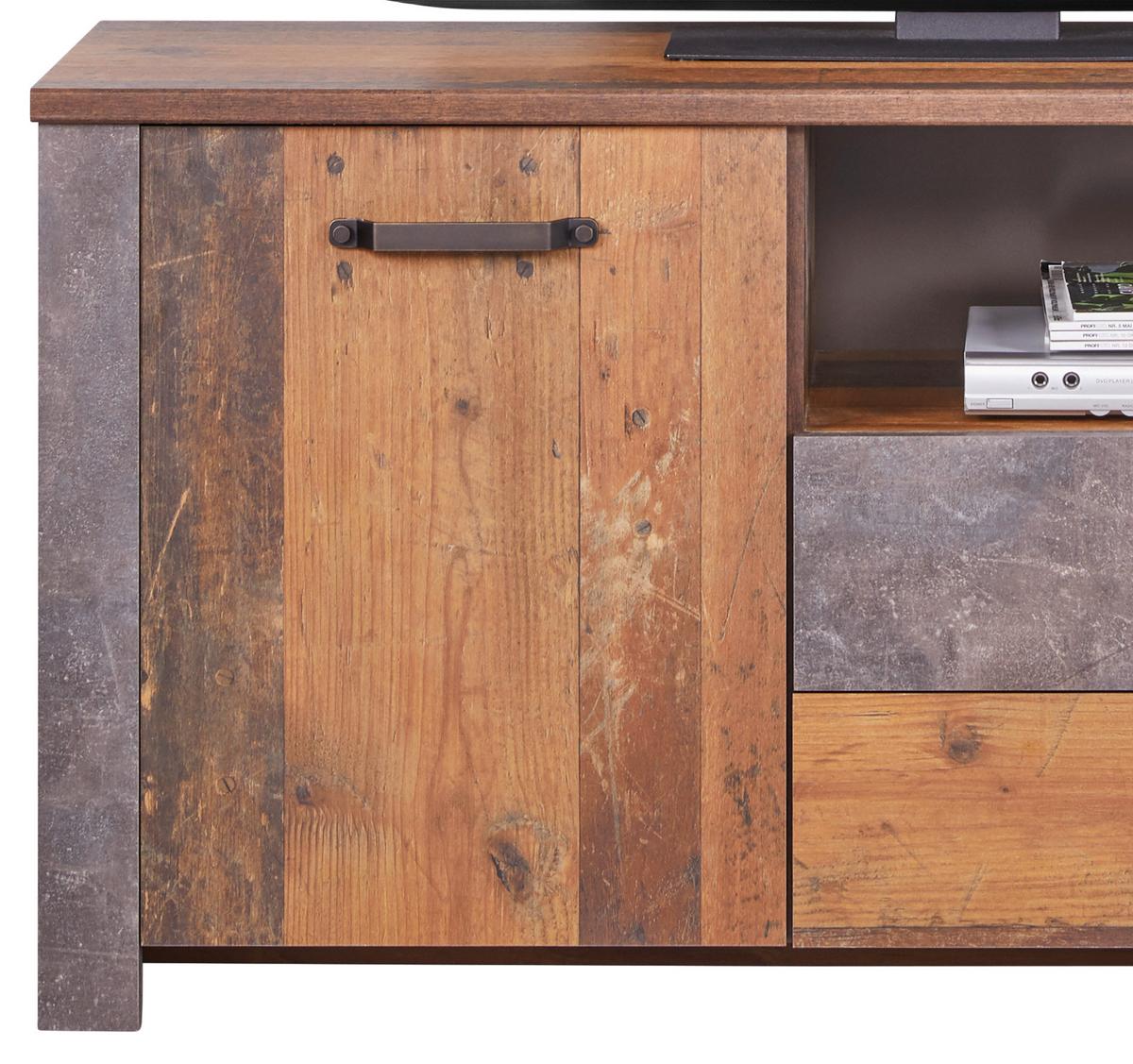 Tv Komoda Ontario - boje hrasta/tamno siva, Trend, drvni materijal/plastika (131/67,7/41,5cm) - Modern Living