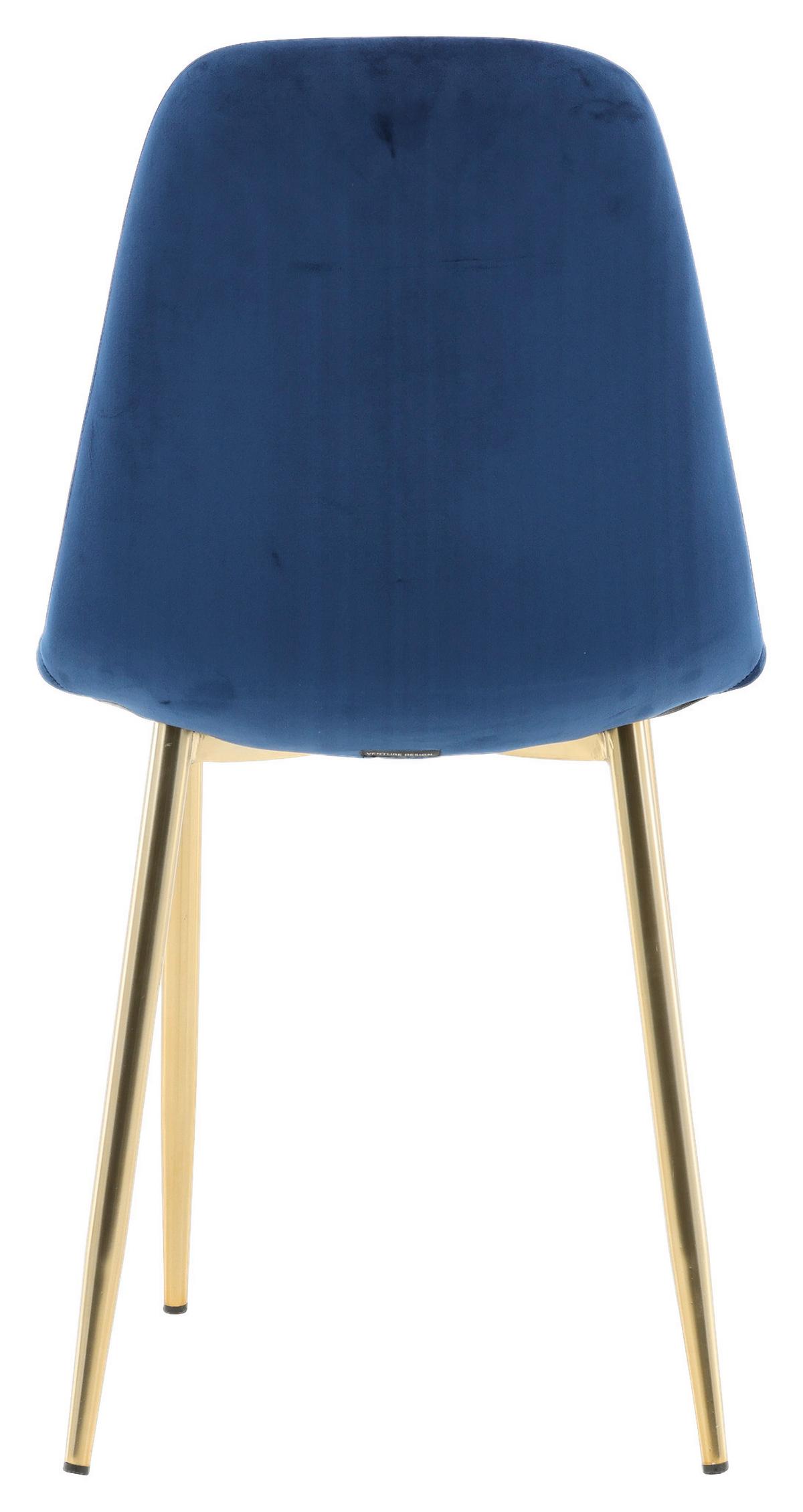 STUHL-SET POLAR - Messingfarben/Hellblau, Design, Textil/Metall (44/86/52cm) - Livetastic