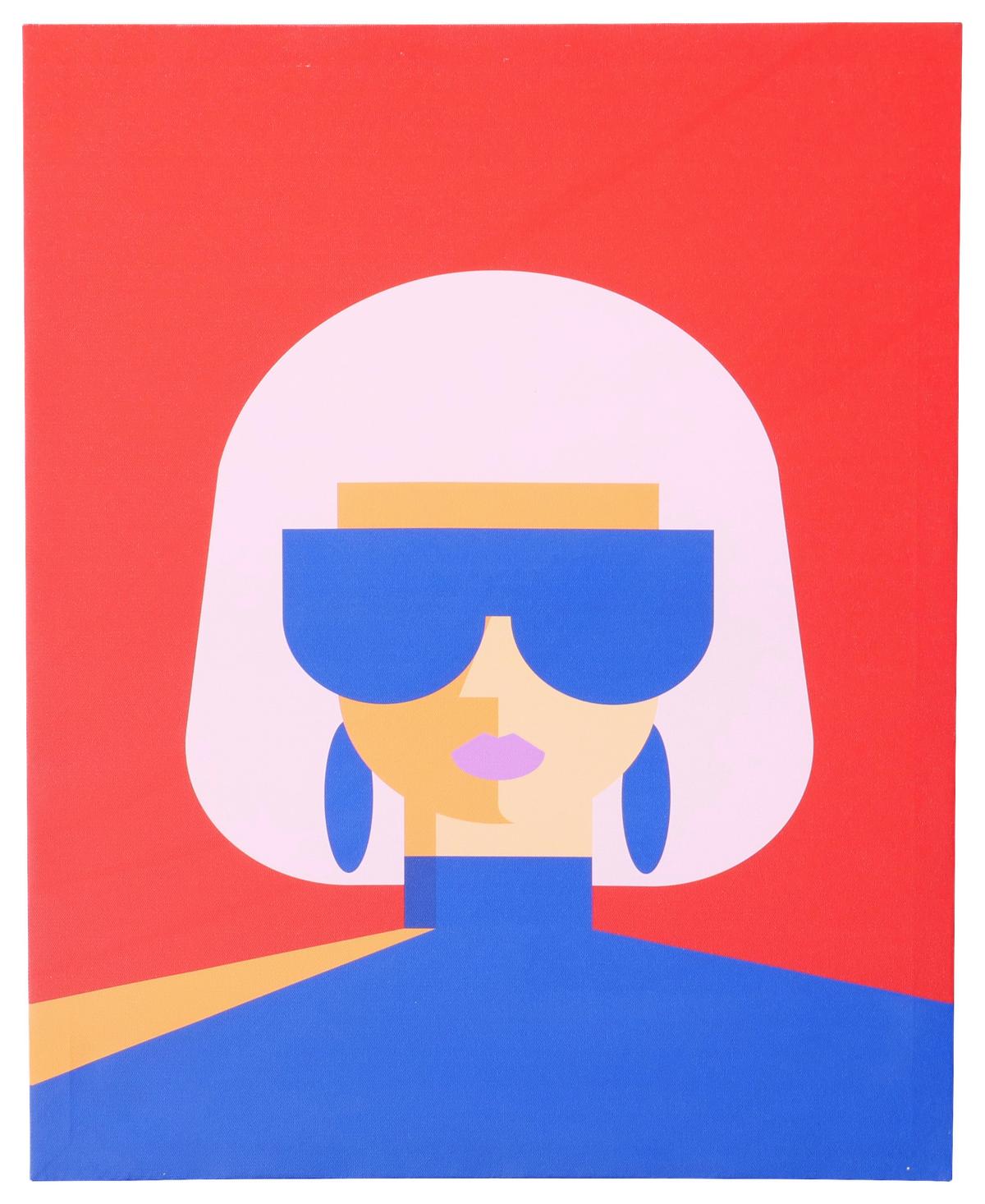 Bild Rachel I Blau/Rot ca. 40x50cm - Blau/Rot, MODERN, Holz (40,3/2,2/50cm) - Mömax