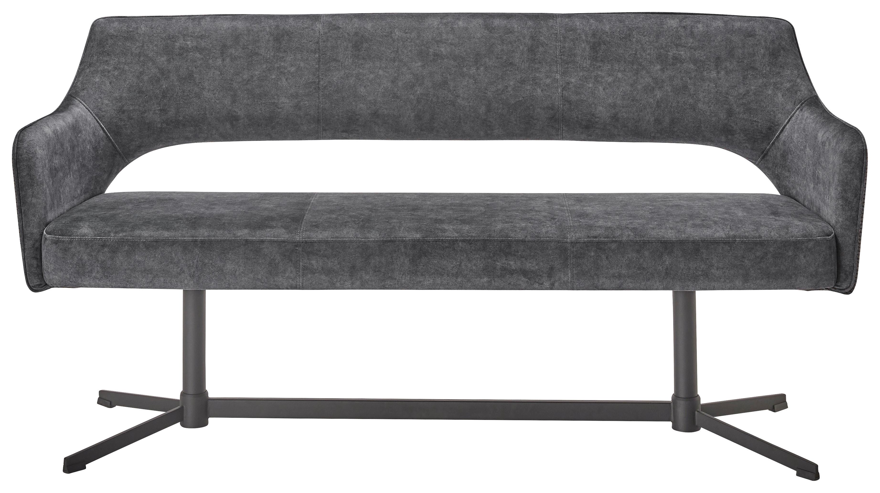 SITTBÄNK VALLETTA - svart/antracit, Modern, metall/textil (170/85/61cm) - Premium Living