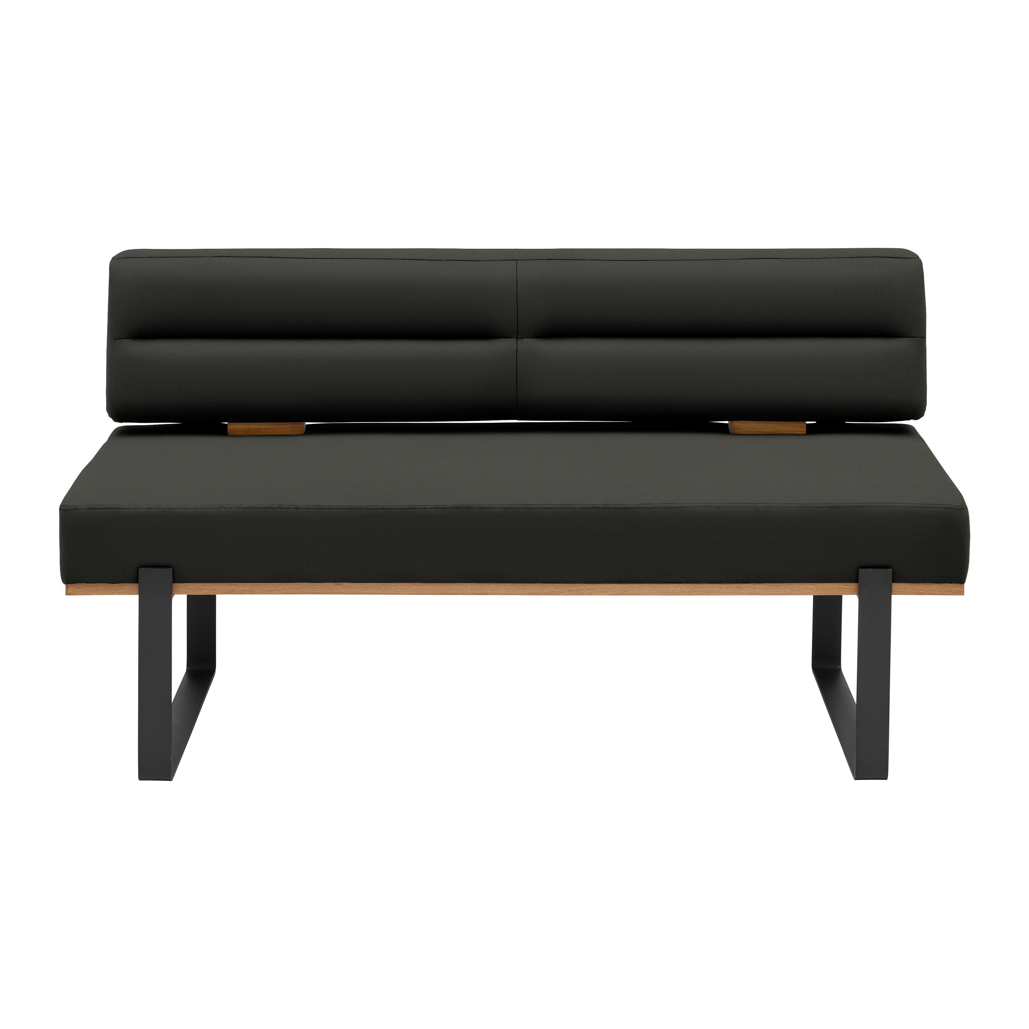 Sitzbank Canon in Graphitfarben - Graphitfarben/Schwarz, Konventionell, Holz/Textil (160/85/60cm) - Based