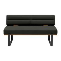 Sitzbank Canon in Graphitfarben - Graphitfarben/Schwarz, KONVENTIONELL, Holz/Textil (160/85/60cm) - Based