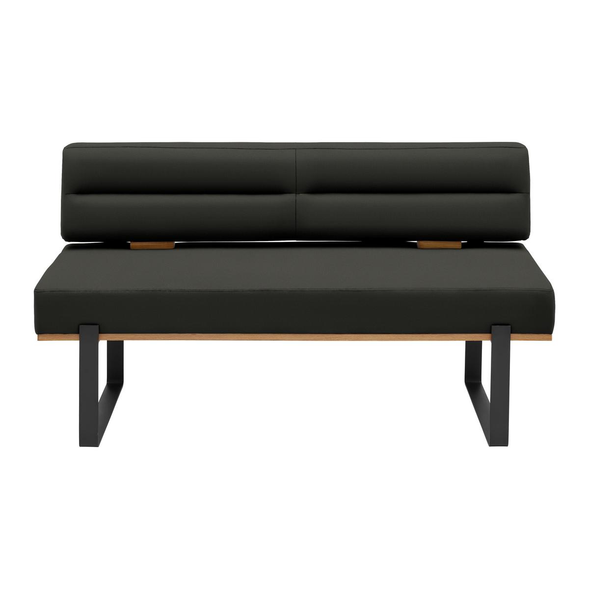Sitzbank Canon in Graphitfarben - Graphitfarben/Schwarz, KONVENTIONELL, Holz/Textil (160/85/60cm) - Based