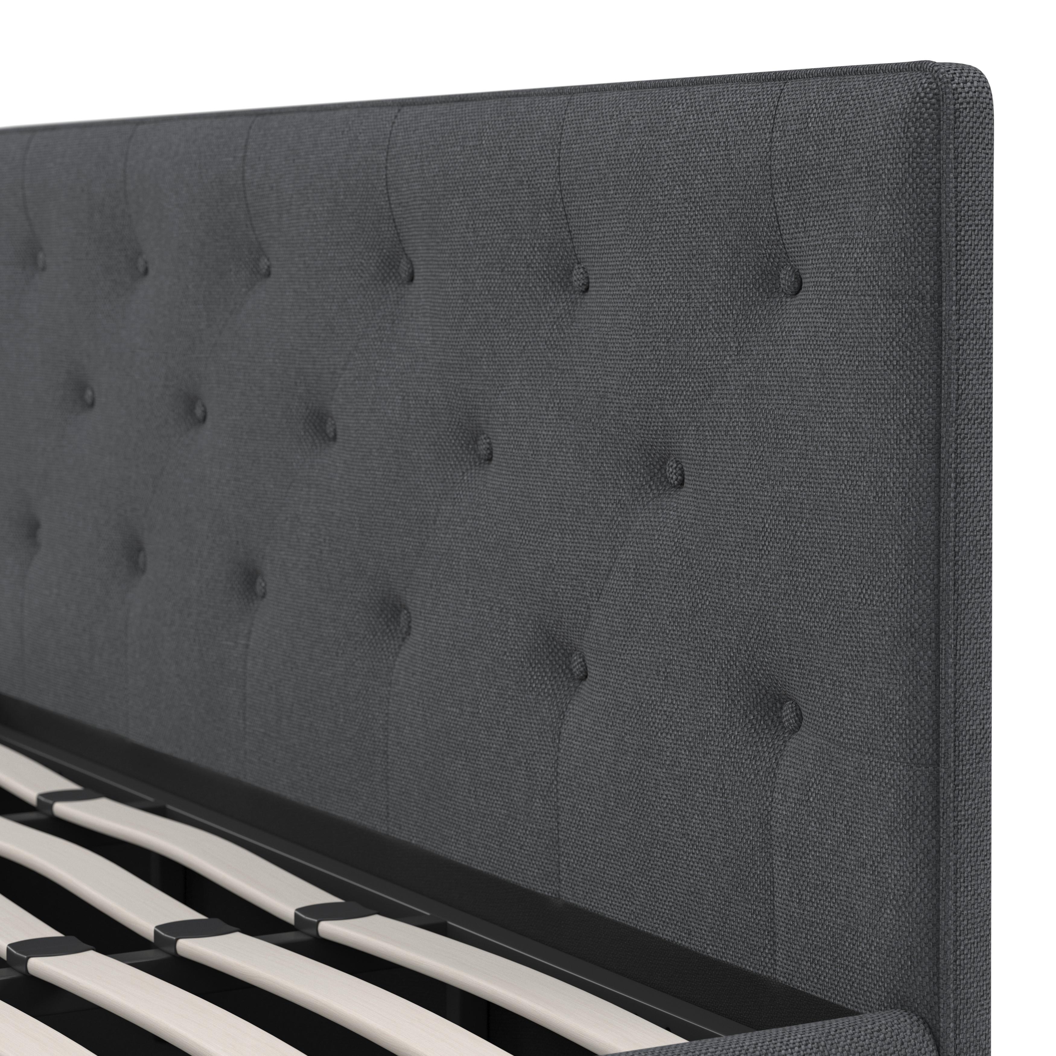 STOPPAD SÄNG JULIE - mörkgrå/svart, Modern, metall/trämaterial (180/200cm) - Bessagi Home