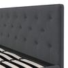 STOPPAD SÄNG JULIE - mörkgrå/svart, Modern, metall/trämaterial (180/200cm) - Bessagi Home