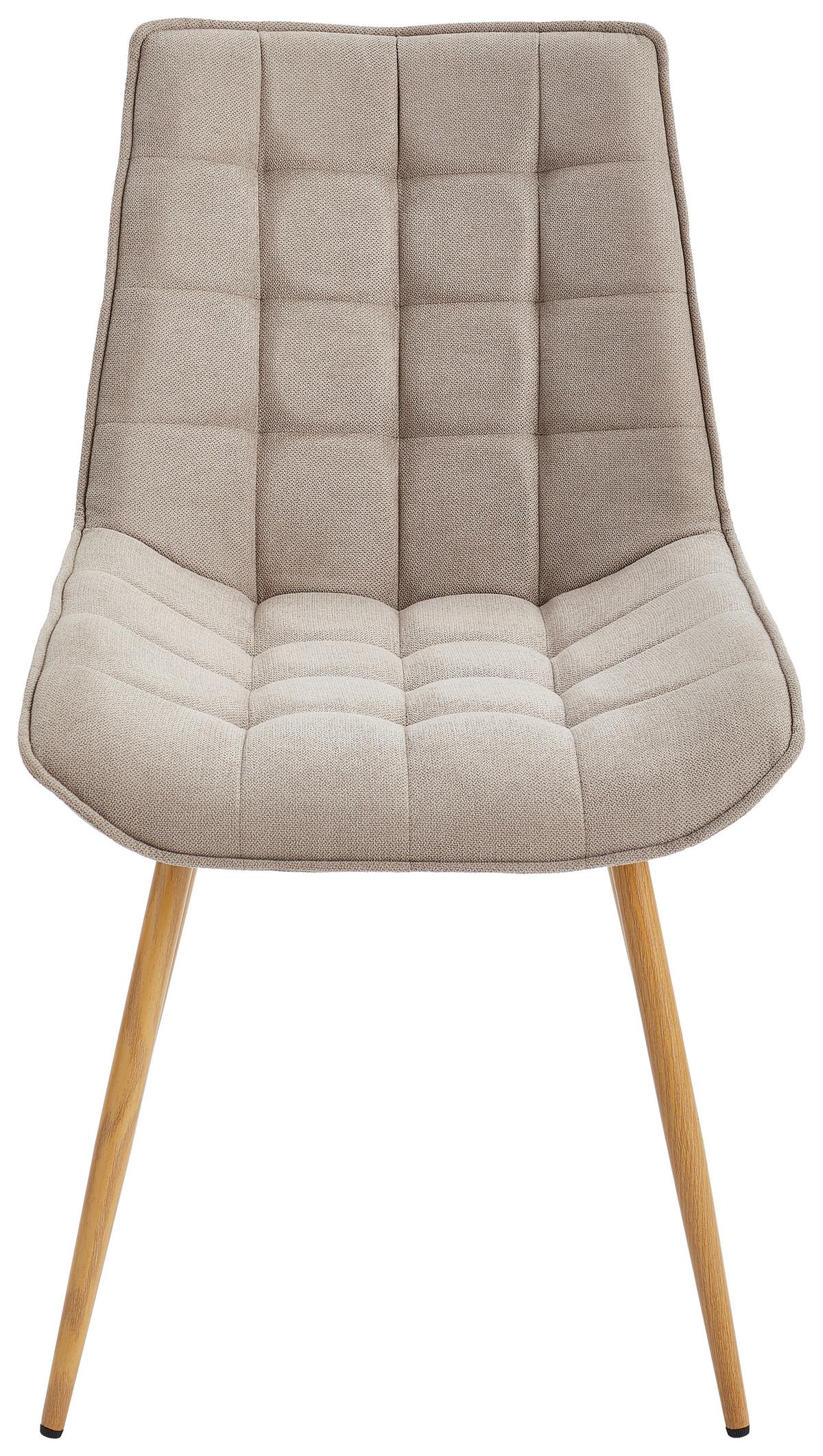 KRZESŁO LENA - kolor dębowy/taupe, Modern, metal/tkanina (51/88/62cm) - Livetastic