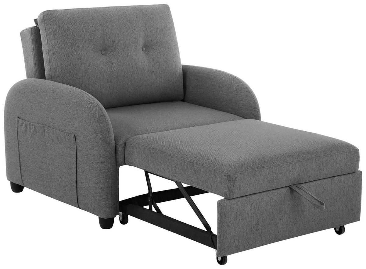 Fotelj S Funkcijo Ležišča Cosmo, Temno Siva - temno siva/črna, Design, umetna masa/tekstil (102/94/95cm) - Livetastic