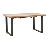 Esstisch ausziehbar Kilian Echtholz furniert/MDF - Eichefarben/Schwarz, MODERN, Holz/Metall (150-190/90/75cm) - Bessagi Home