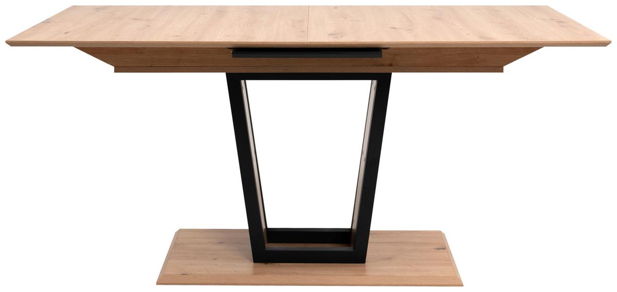 Raztegljiva Miza Soria, Barva Hrasta, Črna, 160-200x90 - črna/hrast artisan, Moderno, kovina/leseni material (160-200/90/76cm) - P & B