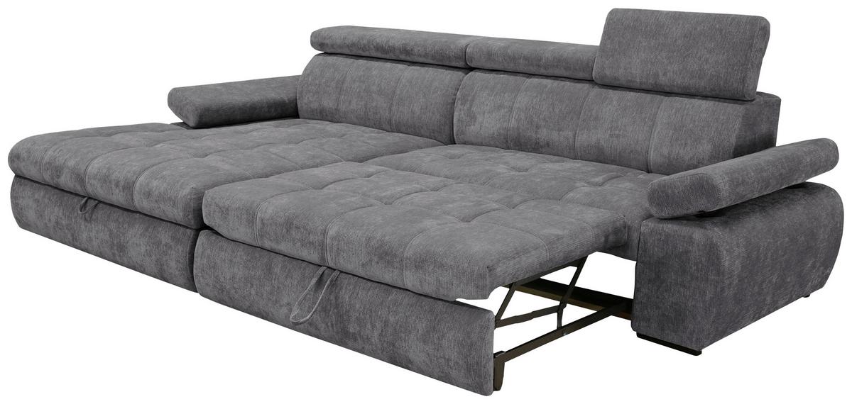 Kutna Garnitura Vegas - tamno siva/crna, Design, drvo/tekstil (173/294cm) - Modern Living