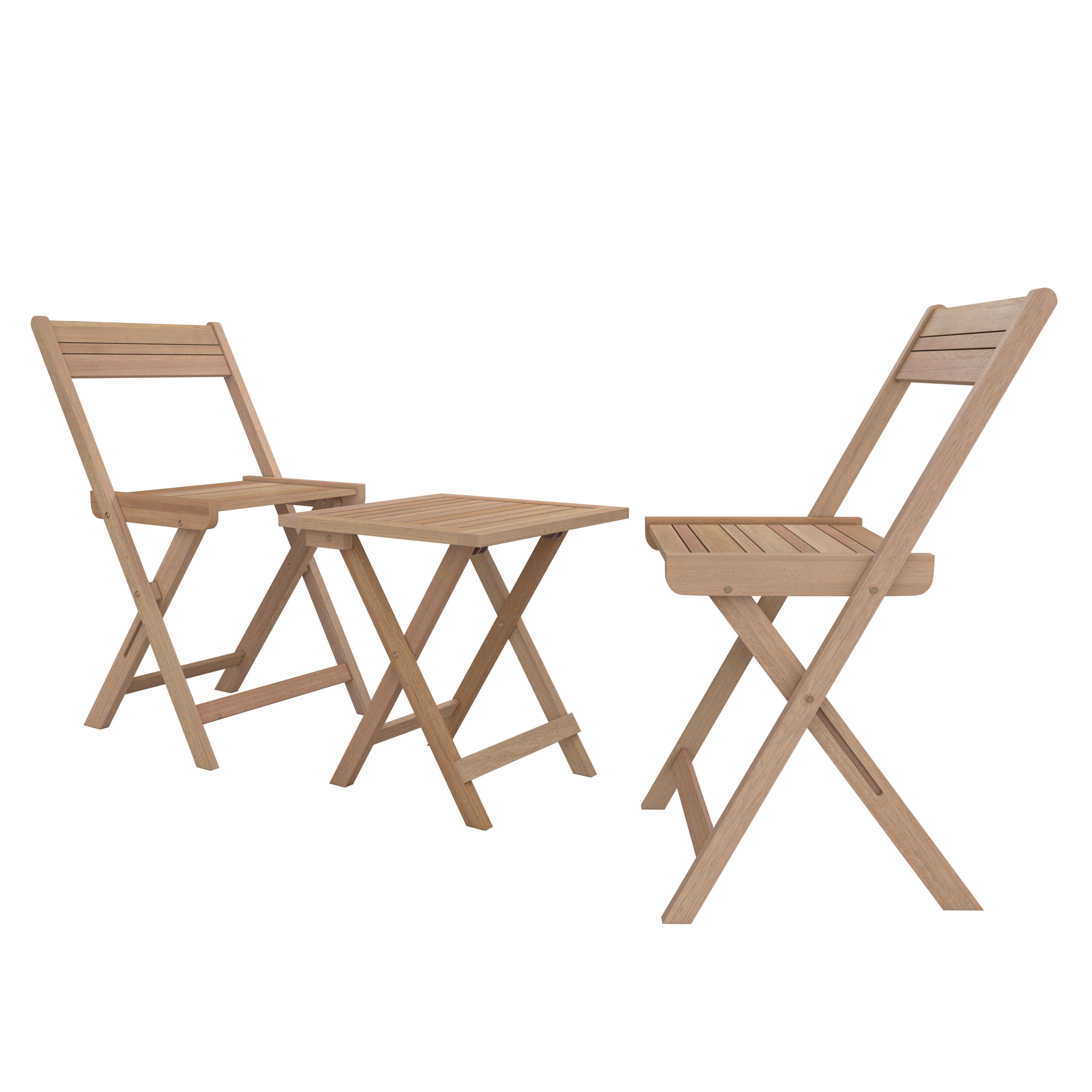 Set Za Balkon Nala, Akacija, 3-Delno - barve akacije, Natur, les (42/77/47cm) - Mömax