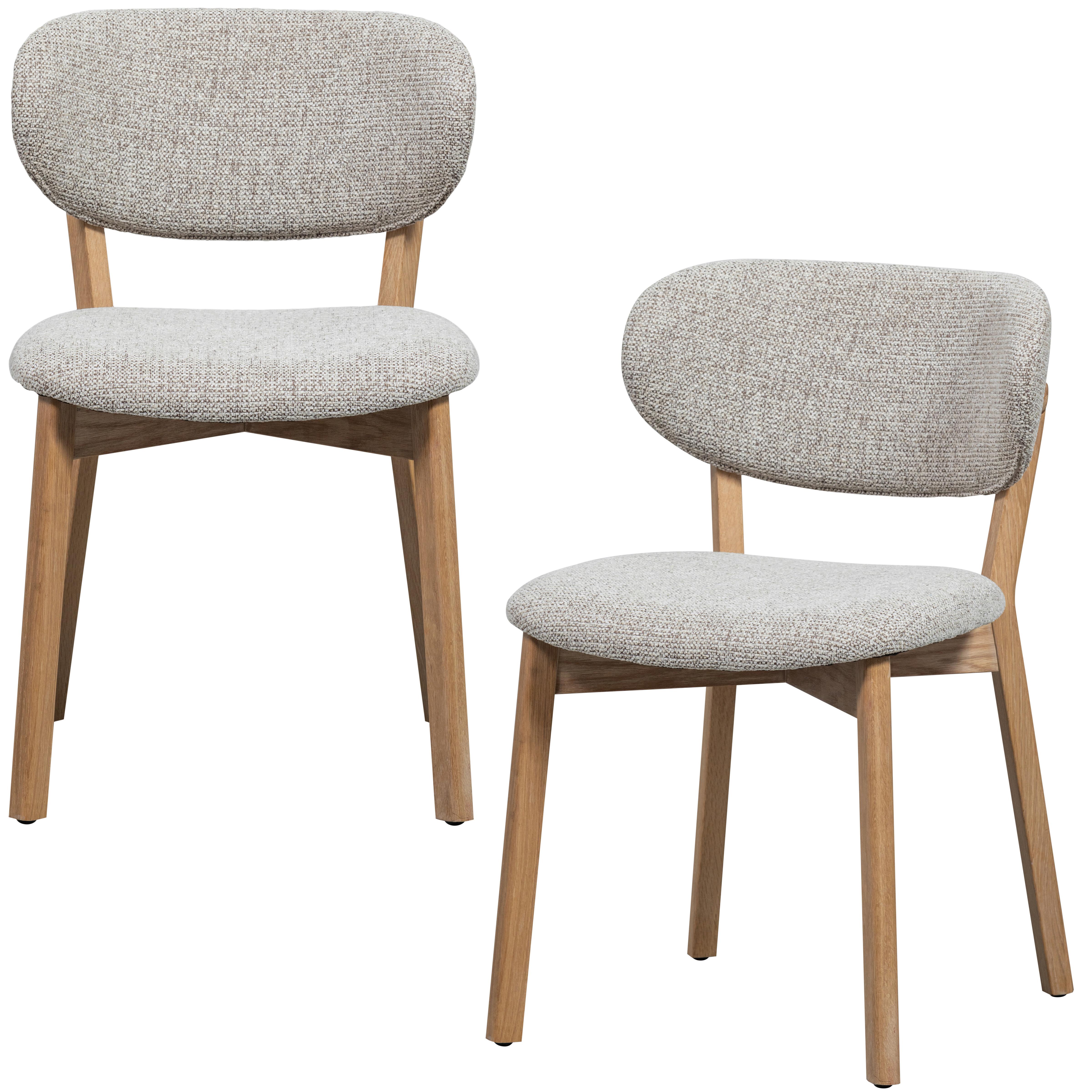 Stuhl-Set Udar 2er-Set Naturfarben - Naturfarben, MODERN, Holz/Textil (51/82/60cm) - Livetastic
