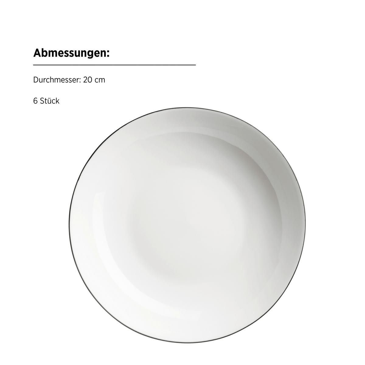 TAFELSERVICE FELISE - Weiss/Schwarz, Trend, Keramik - Mäser