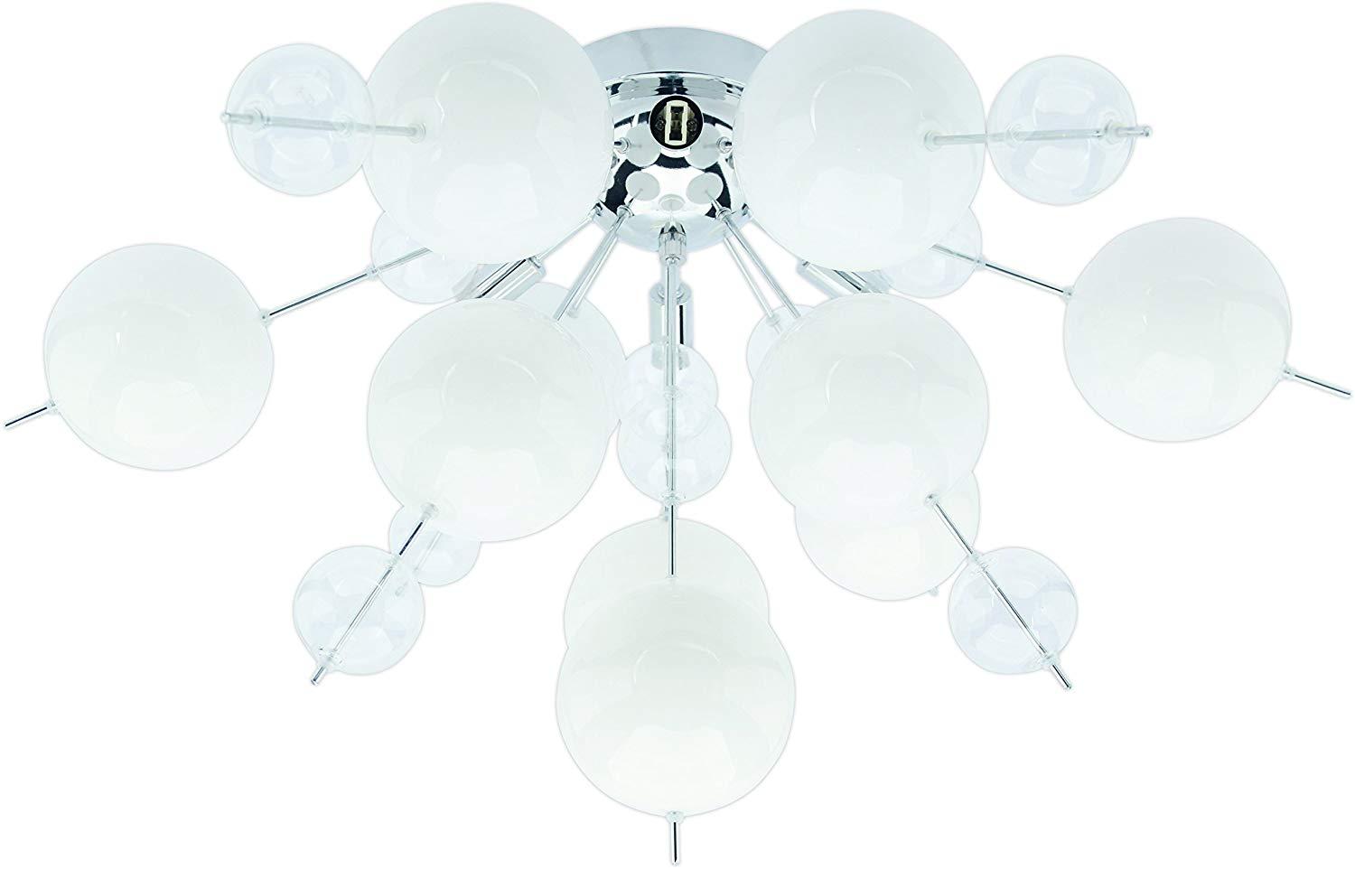Deckenleuchte Explosion max. 20 Watt - Klar/Chromfarben, Design, Glas/Metall (57/57/38cm) - Näve