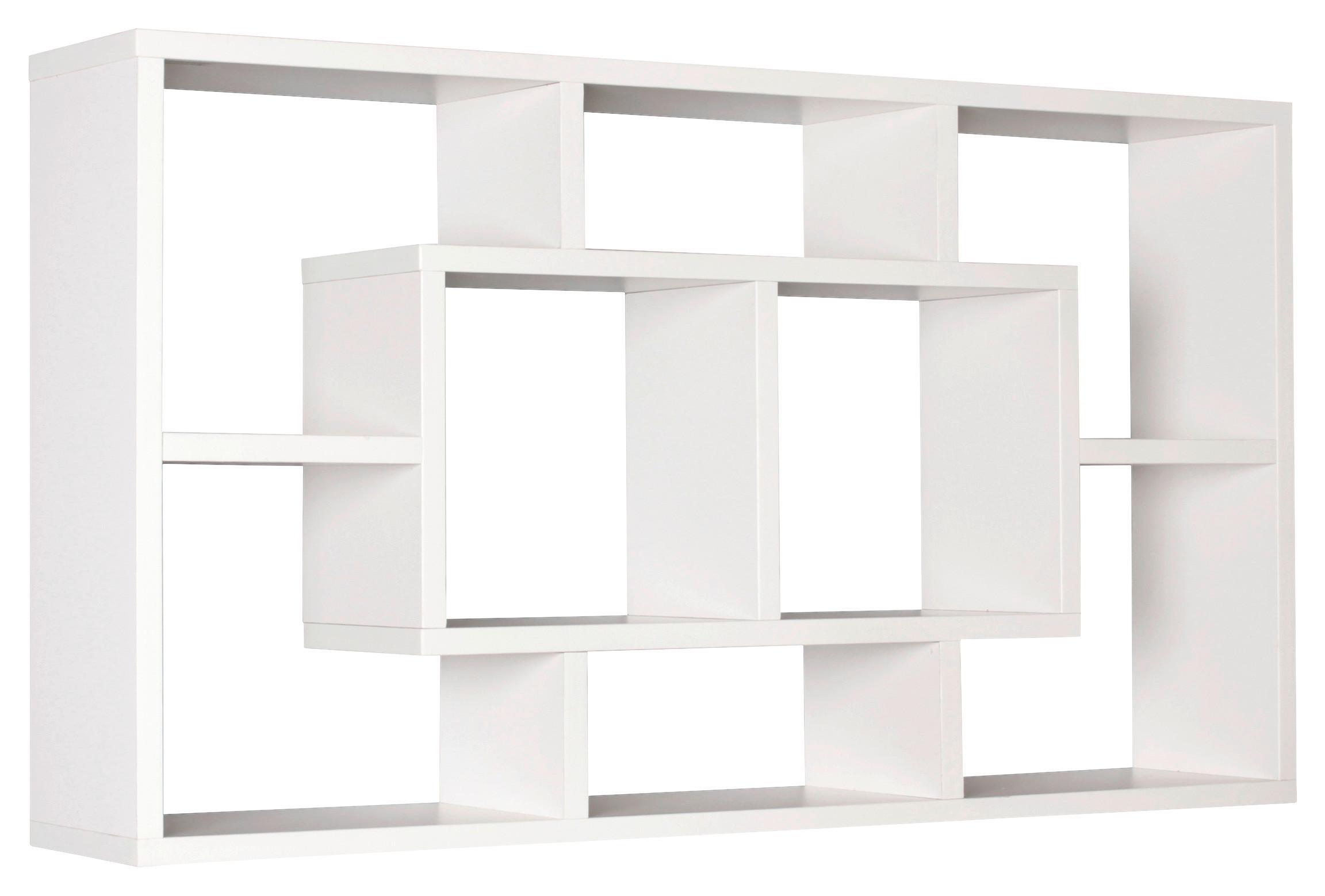Stenski Regal Alex - bela, Konvencionalno, leseni material (85/47,5/16cm) - MID.YOU