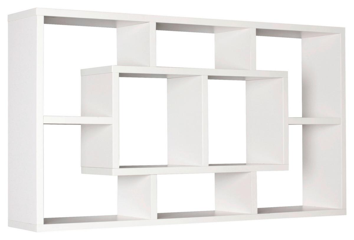 Stenski Regal Alex - bela, Konvencionalno, leseni material (85/47,5/16cm) - MID.YOU