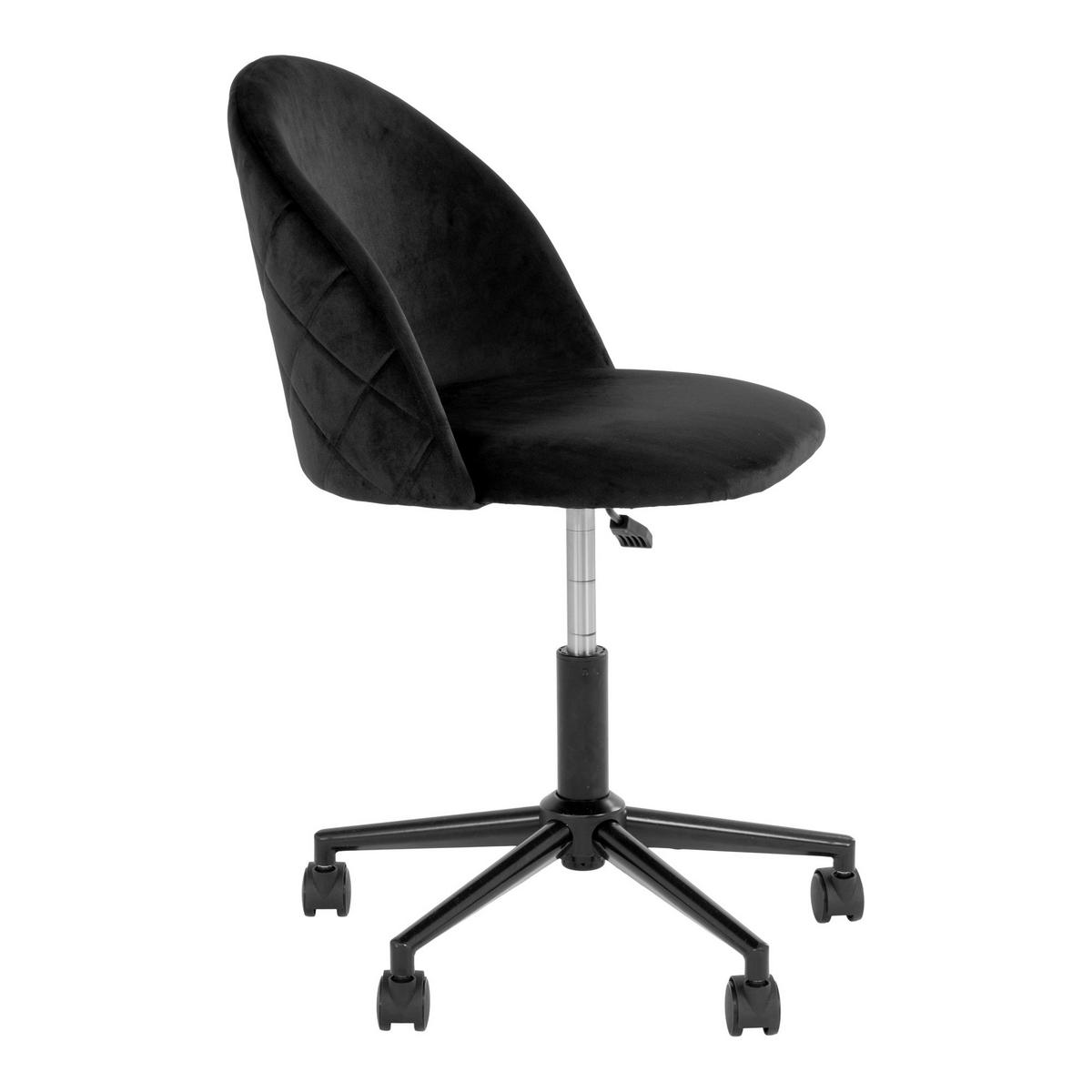 Drehstuhl Geneve Office Chair Schwarz/Chromfarben - Schwarzchrom/Schwarz, MODERN, Kunststoff/Textil (55/73-87/55cm) - MID.YOU