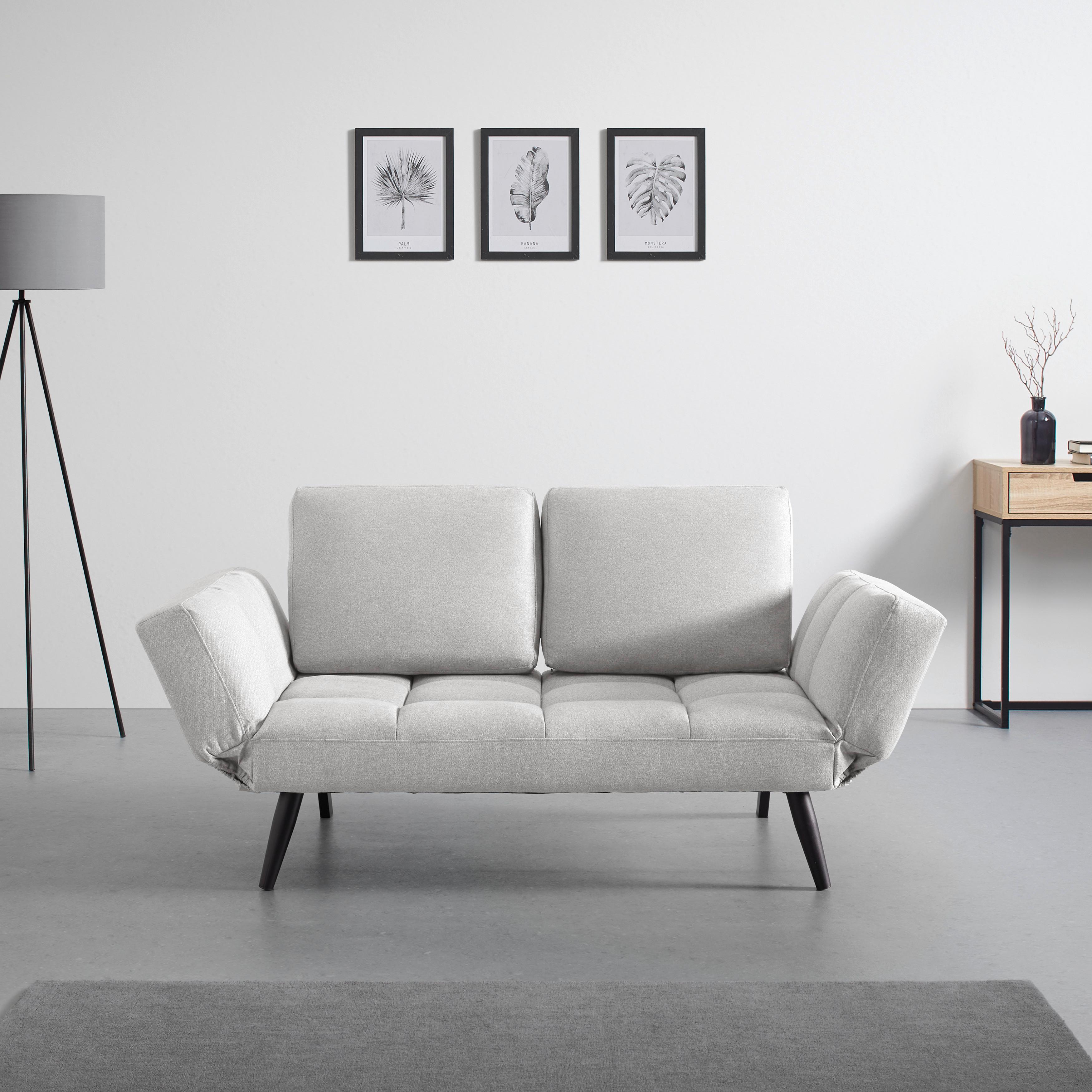Schlafsofa Aurelia Naturfarbe Webstoff - Schwarz/Naturfarben, MODERN, Holz/Textil (191/73/78cm) - Bessagi Home