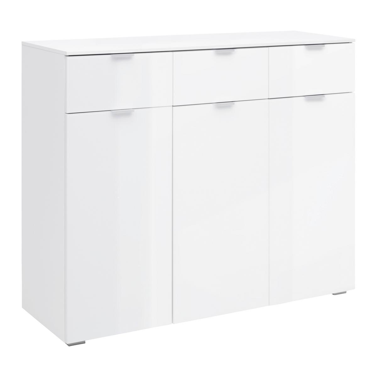 NOPTIERA FIFTY - alb, Konventionell, sticlă/material pe bază de lemn (120/100/42cm) - Premium Living
