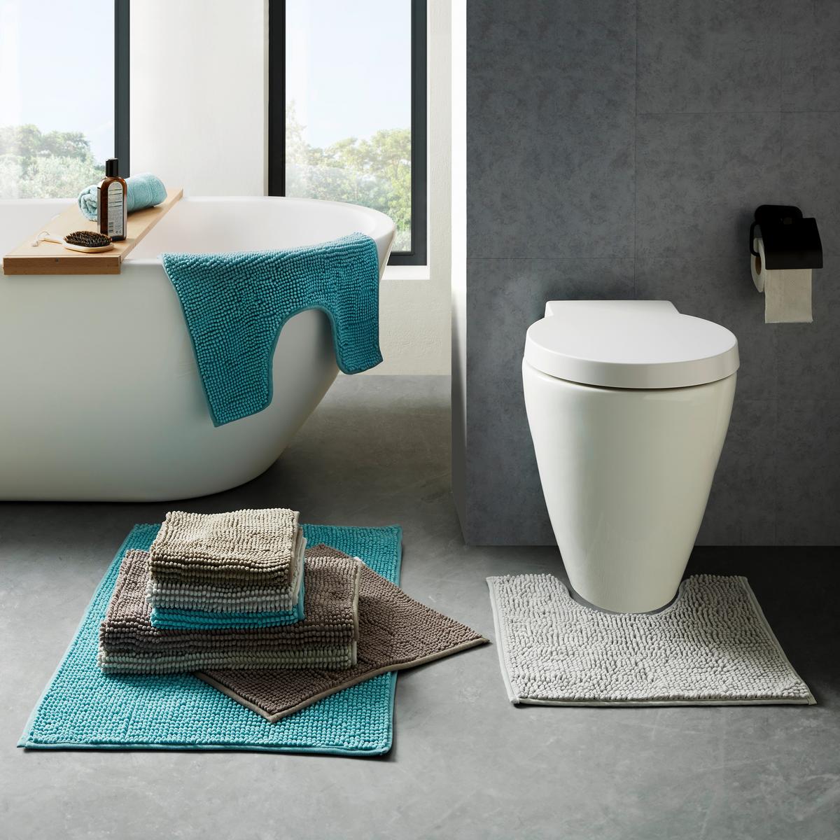 Badematte Nelly in Silber ca. 60x90cm - Silberfarben, Textil (60/90cm) - Modern Living