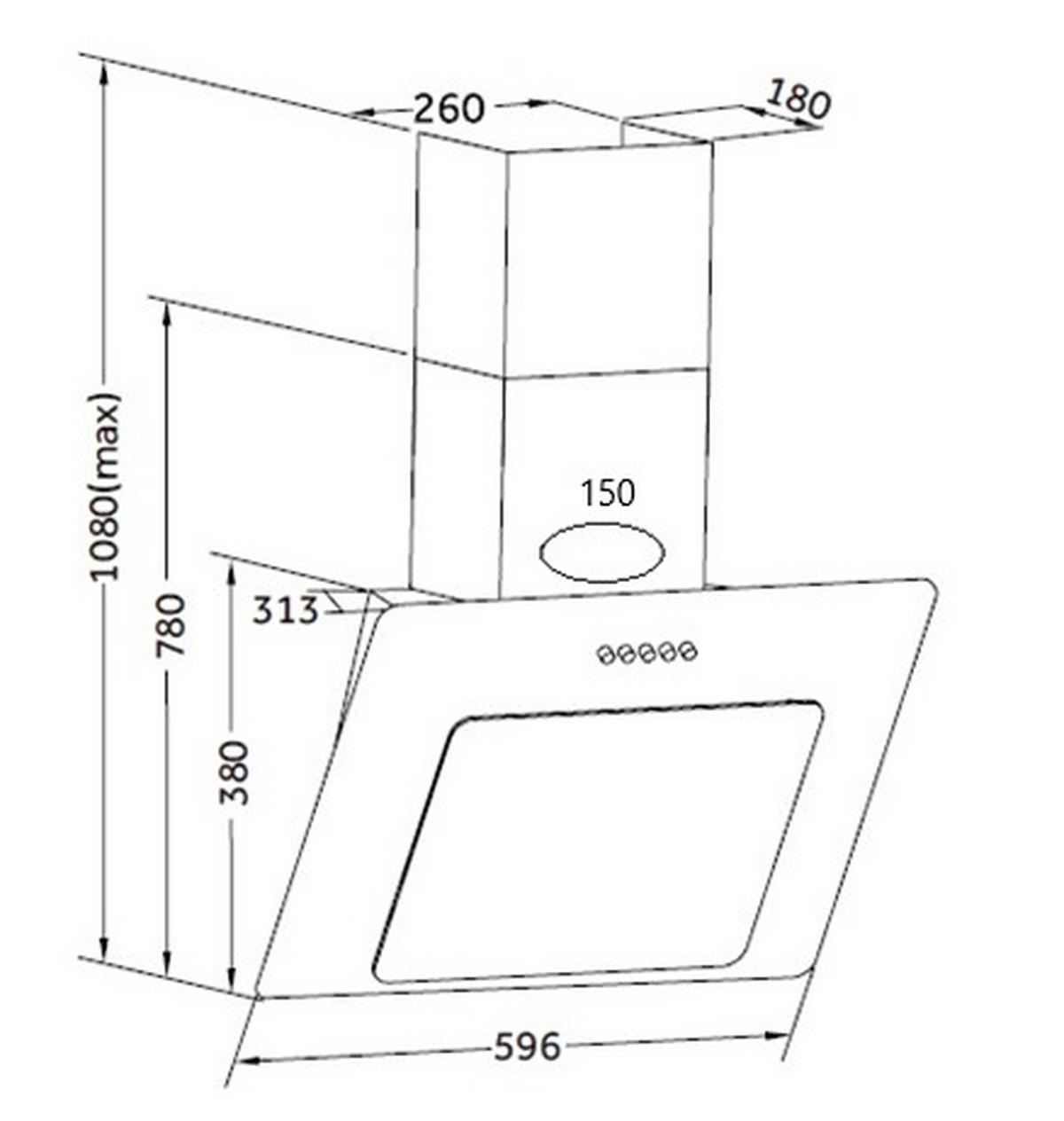 Dunstabzugshaube in Schwarz 9039X - Schwarz, Basics, Glas (59,60/78/31,30cm) - PKM