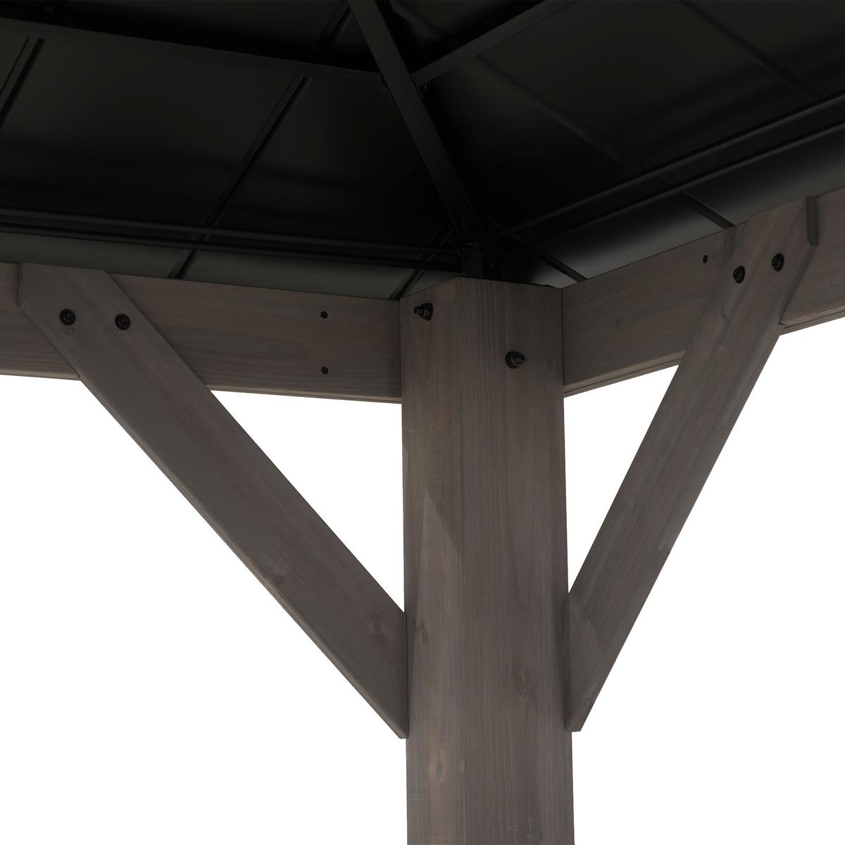 Pavillon Gazebo Rysy Grau/Schwarz - Schwarz, Basics, Metall (450/320/390cm)