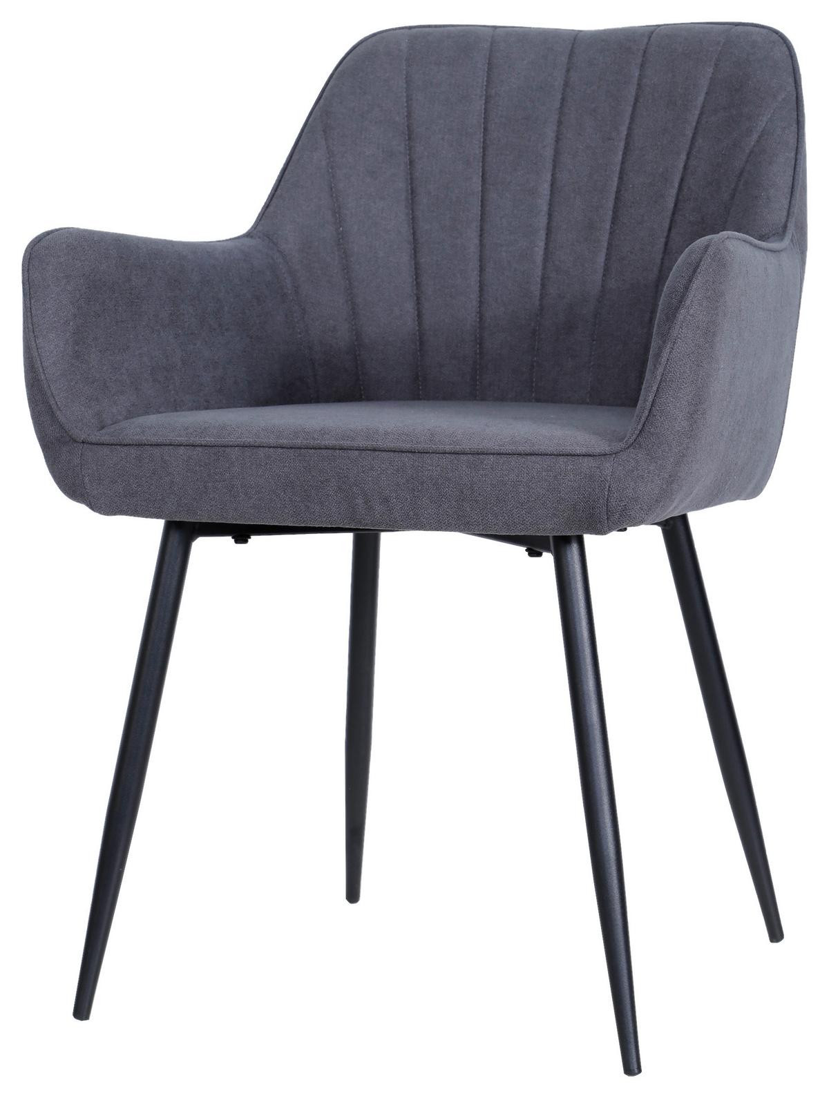 KRZESŁO Z PODŁOKIETNIKAMI ANNA - ciemnoszary/czarny, Modern, metal/drewno (57/79/58cm) - MID.YOU