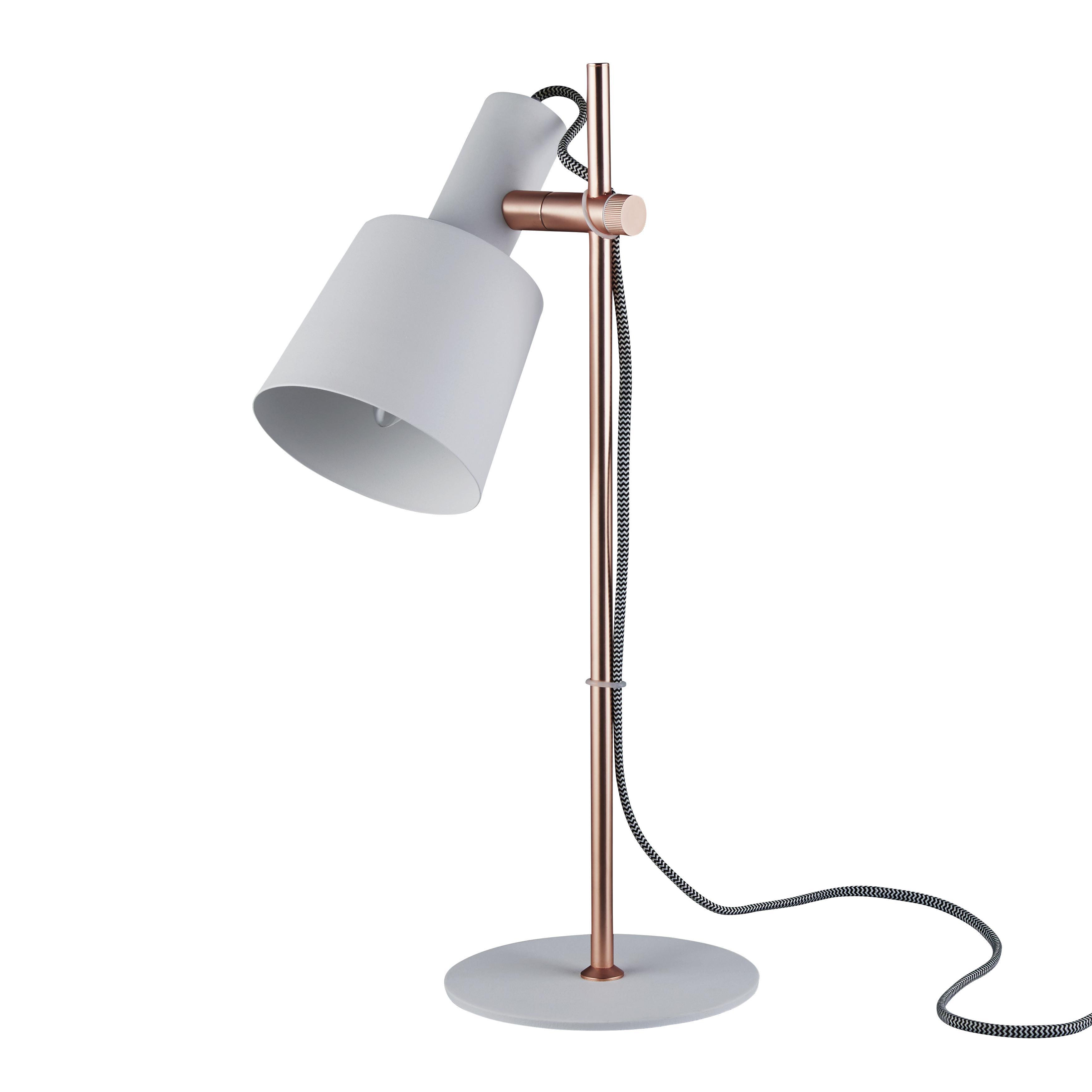 TISCHLEUCHTE max. 40 Watt 'Emilia' - Weiß/Kupferfarben, MODERN, Metall (22/16/46cm) - Bessagi Home