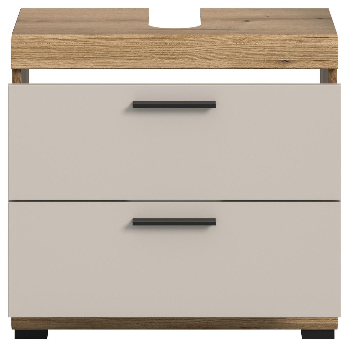 Waschbeckenunterschrank Scout ca. 60x56x34 cm Kaschmir - Kaschmir/Schwarz, MODERN, Holzwerkstoff/Kunststoff (60/56/34cm) - MID.YOU