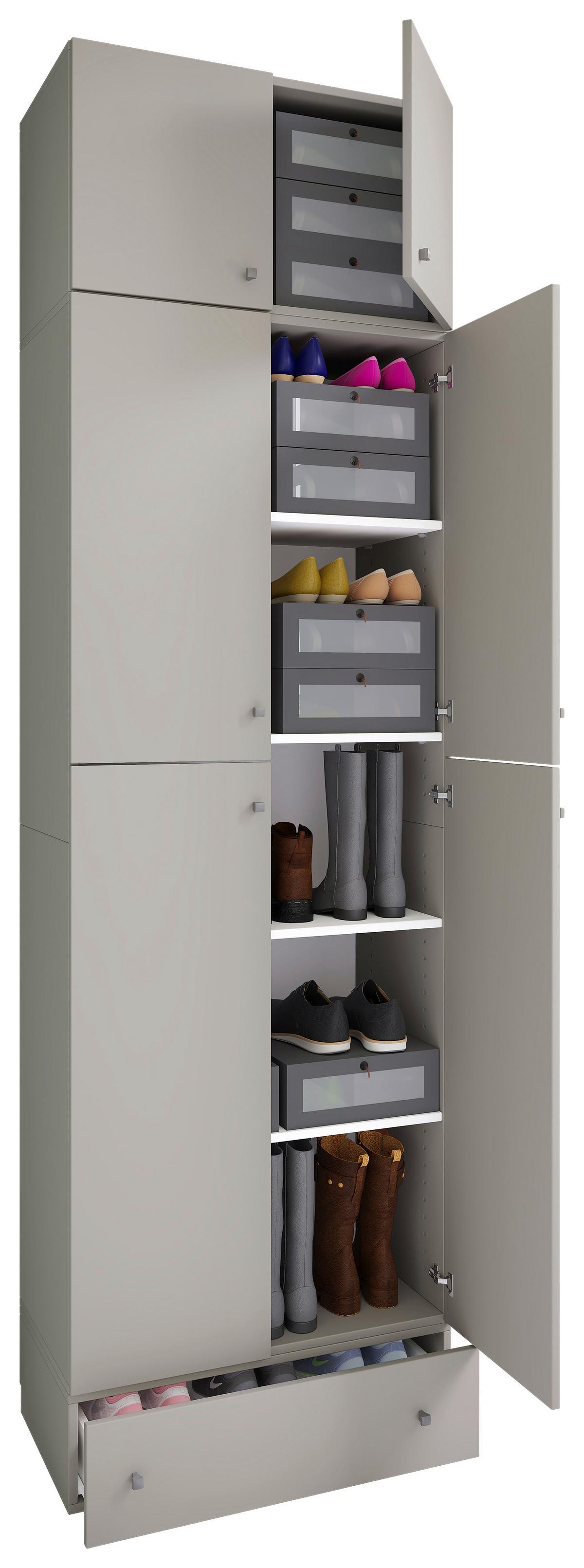 Kleiderschrank Lona XXL Grau ca. 70x240x39 cm - Grau, MODERN, Holzwerkstoff/Kunststoff (70/240/39cm) - MID.YOU