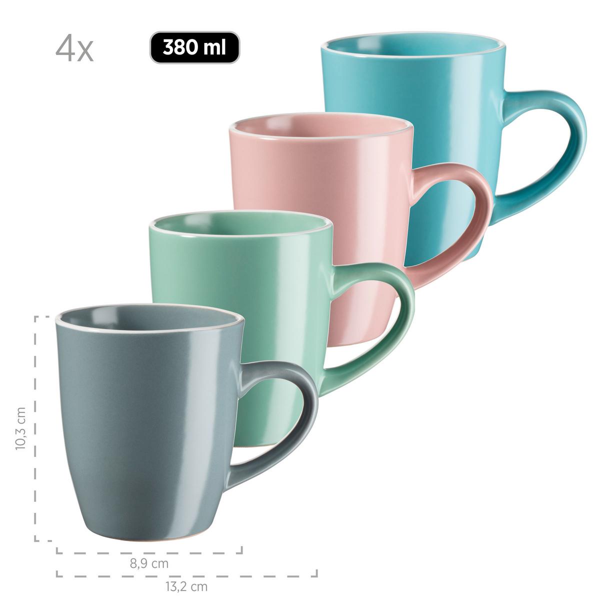 SET DE VAISSELLE KOMBISERVICE, 934006 - Türkis/Rosa, Basics, Keramik - Mäser