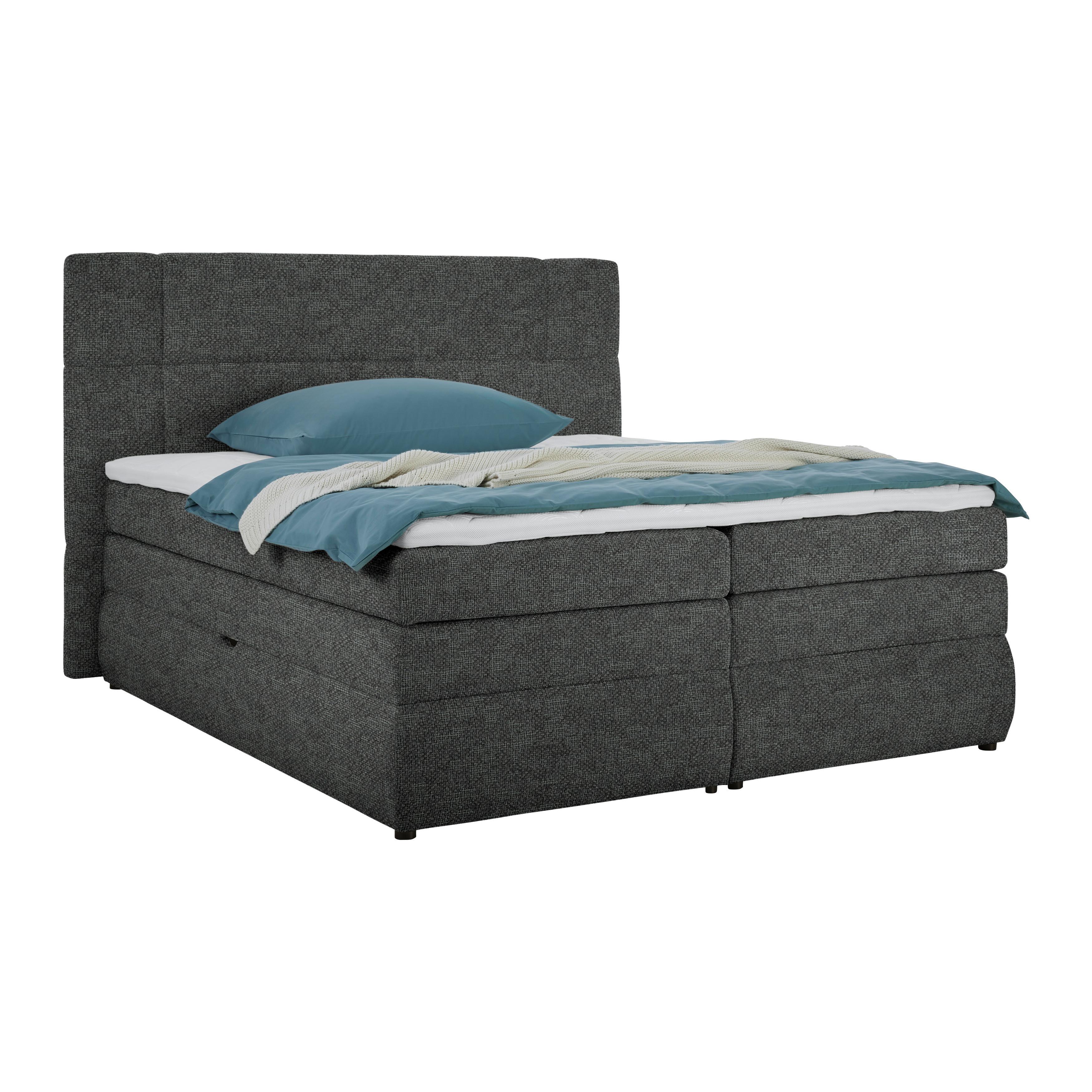 Boxspring Krevet Palace - boje grafita, Konvencionalno, tekstil/plastika (180/200cm) - Premium Living